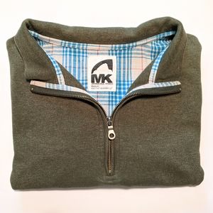 MK Mountain khakis 3/4‎ zip Pullover sweatshirt, Green, Med